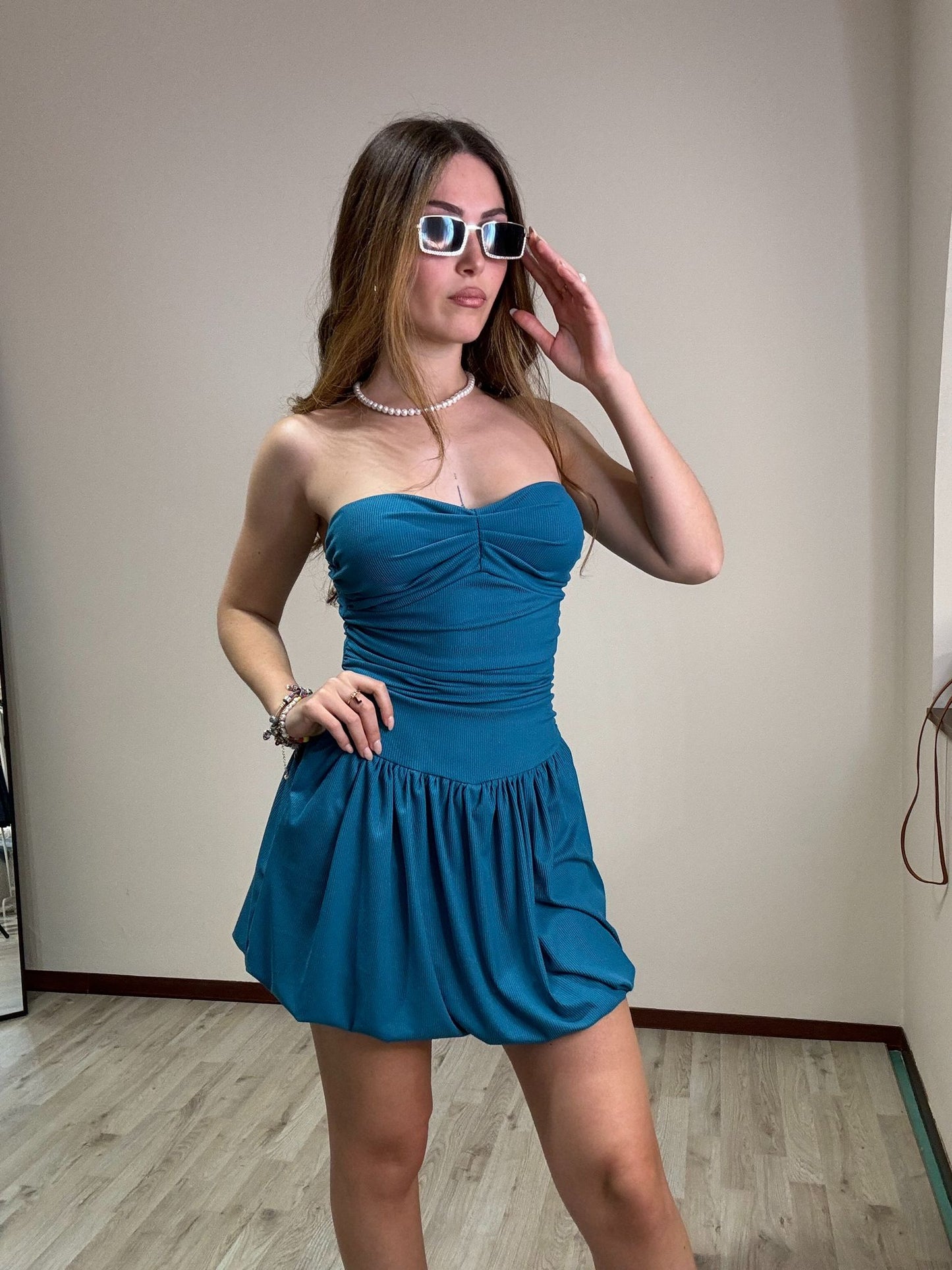 Abito fascia Sofy azzurro