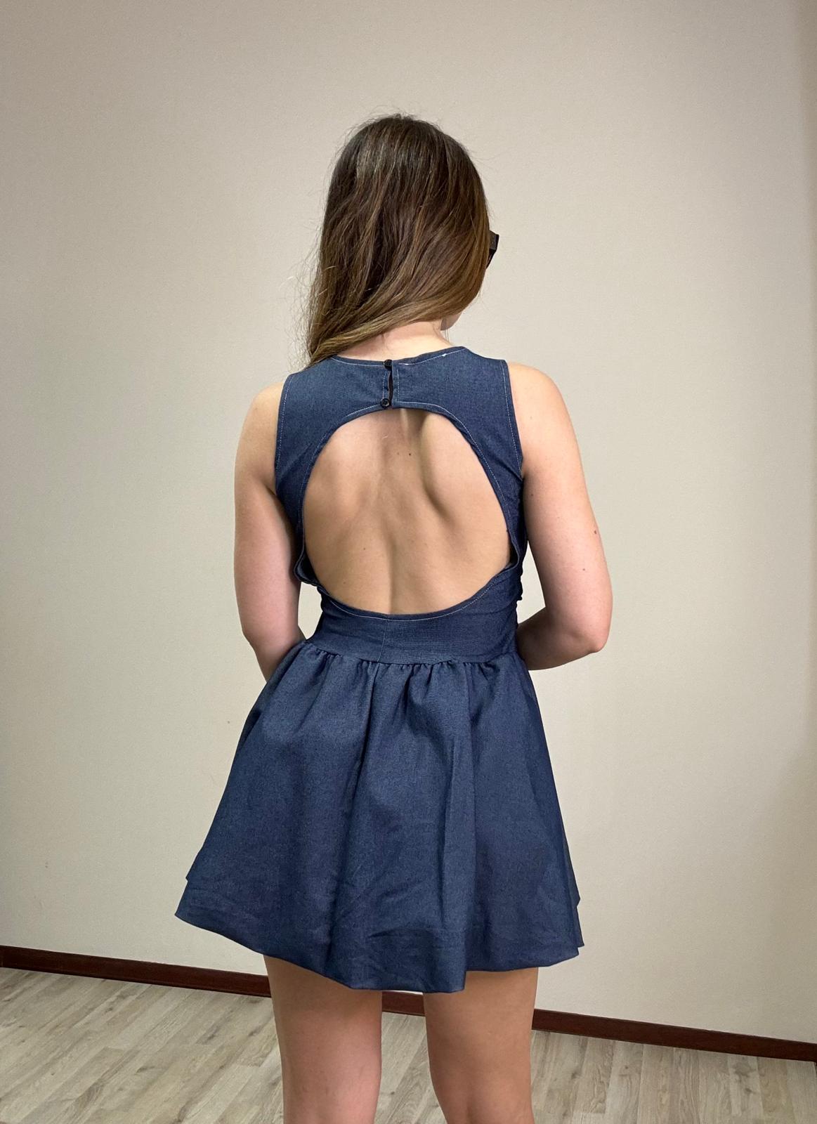 abito denim schiena scoperta
