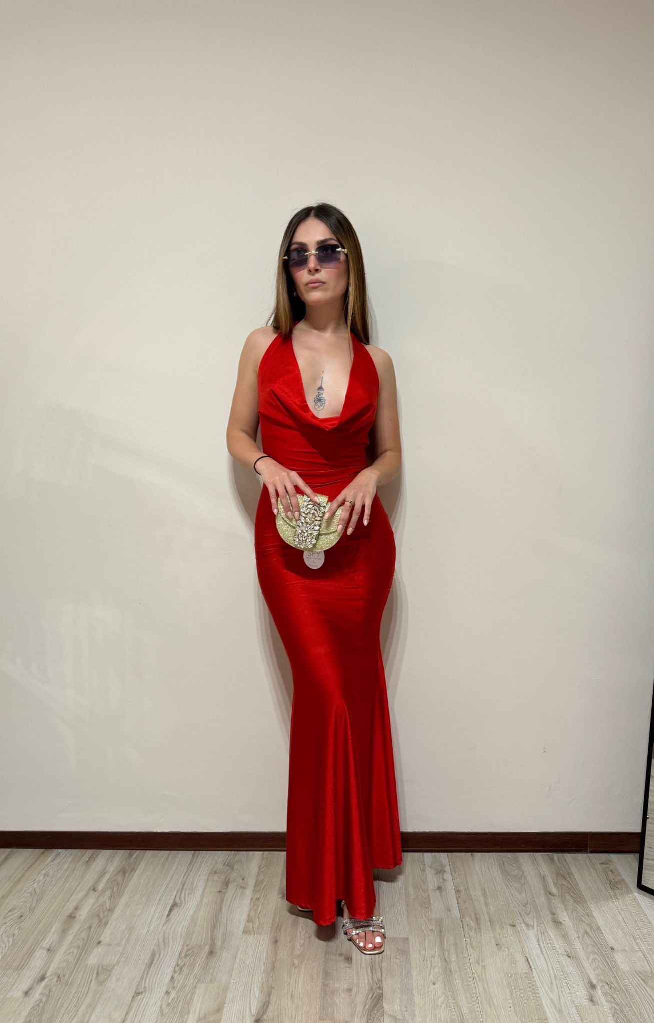 Abito Sydney rosso fuoco