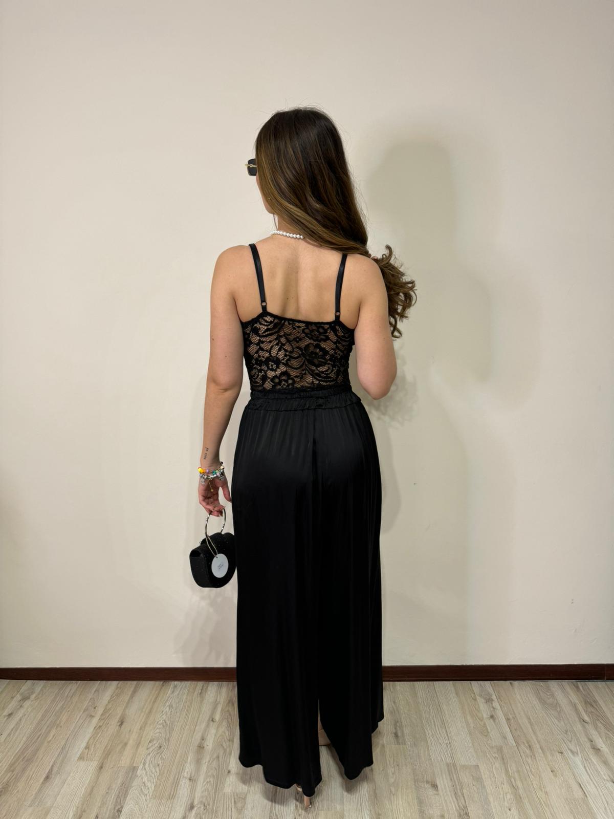 Pantalone satin nero