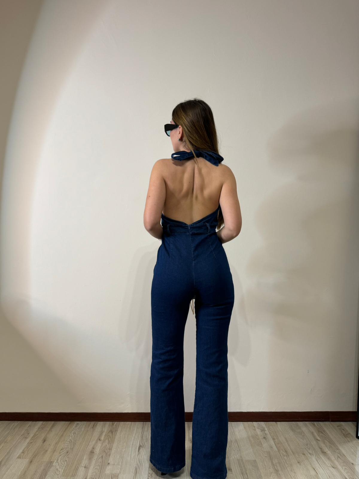Tuta denim scollo V