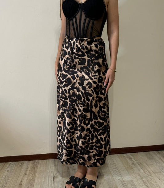 Gonna raso leopardata