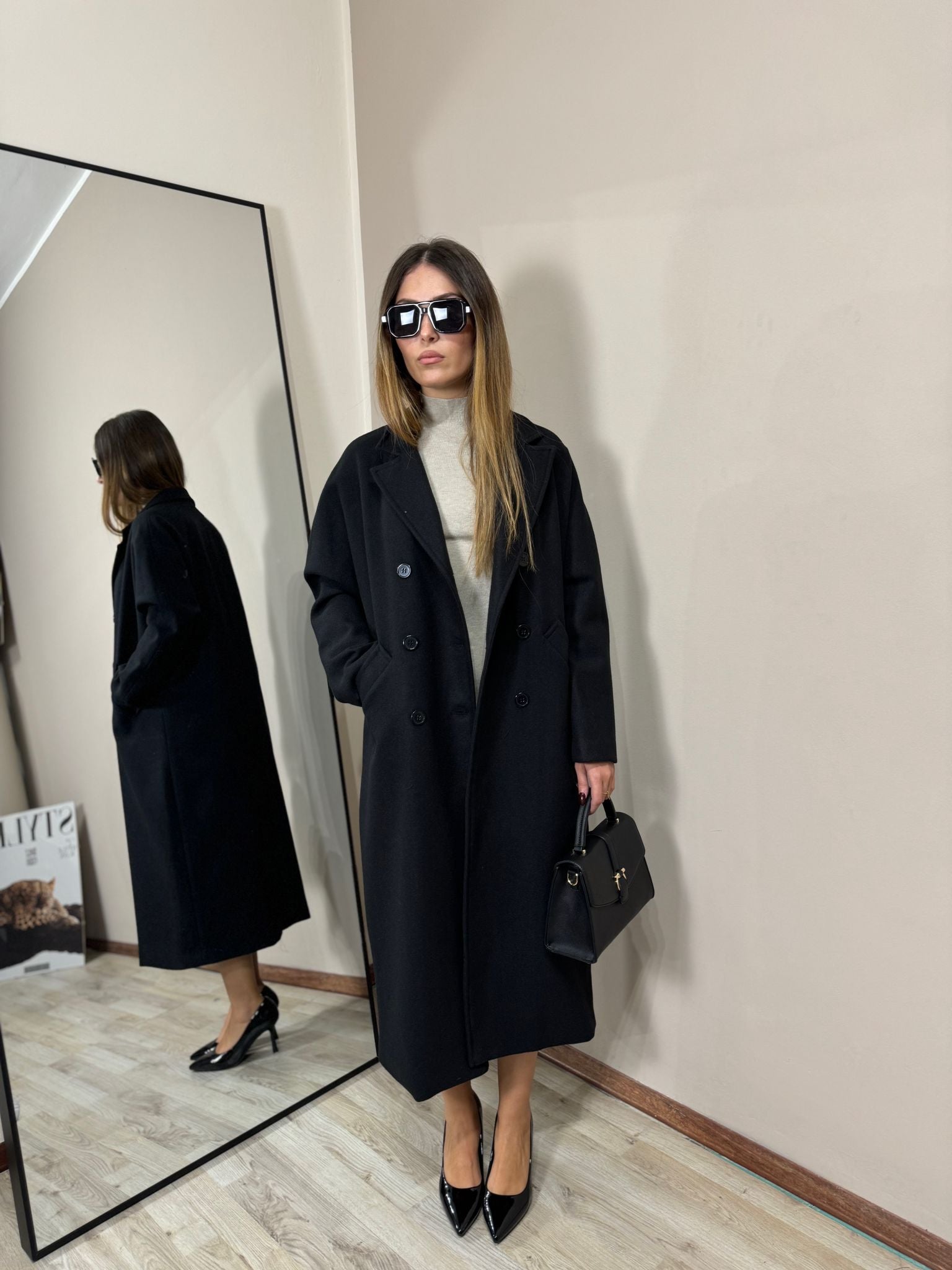 Cappotto top quality Priscilla black