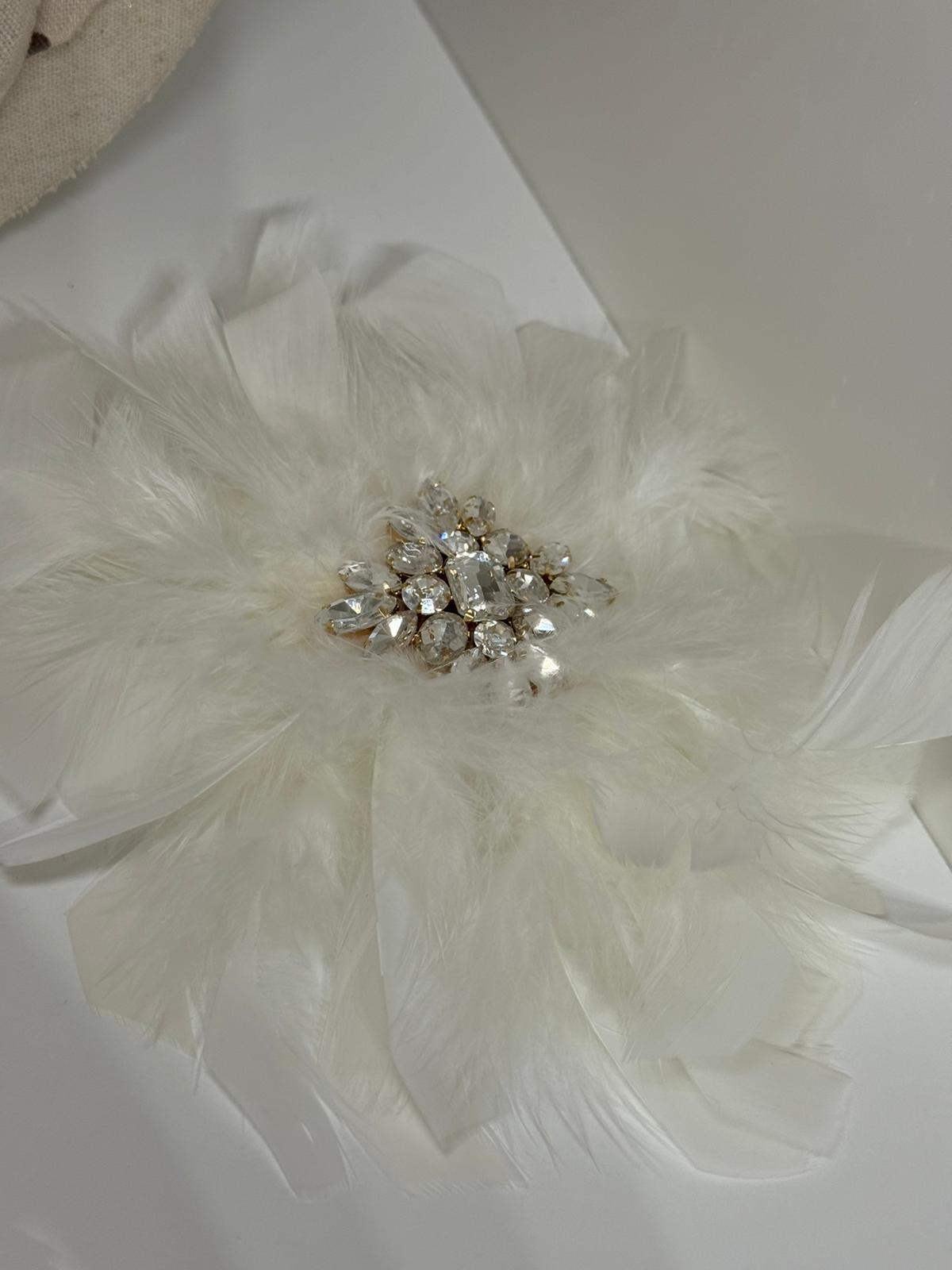 Spilla/fermaglio Ginevra bianca