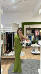 Abito Sandy lungo verde acido
