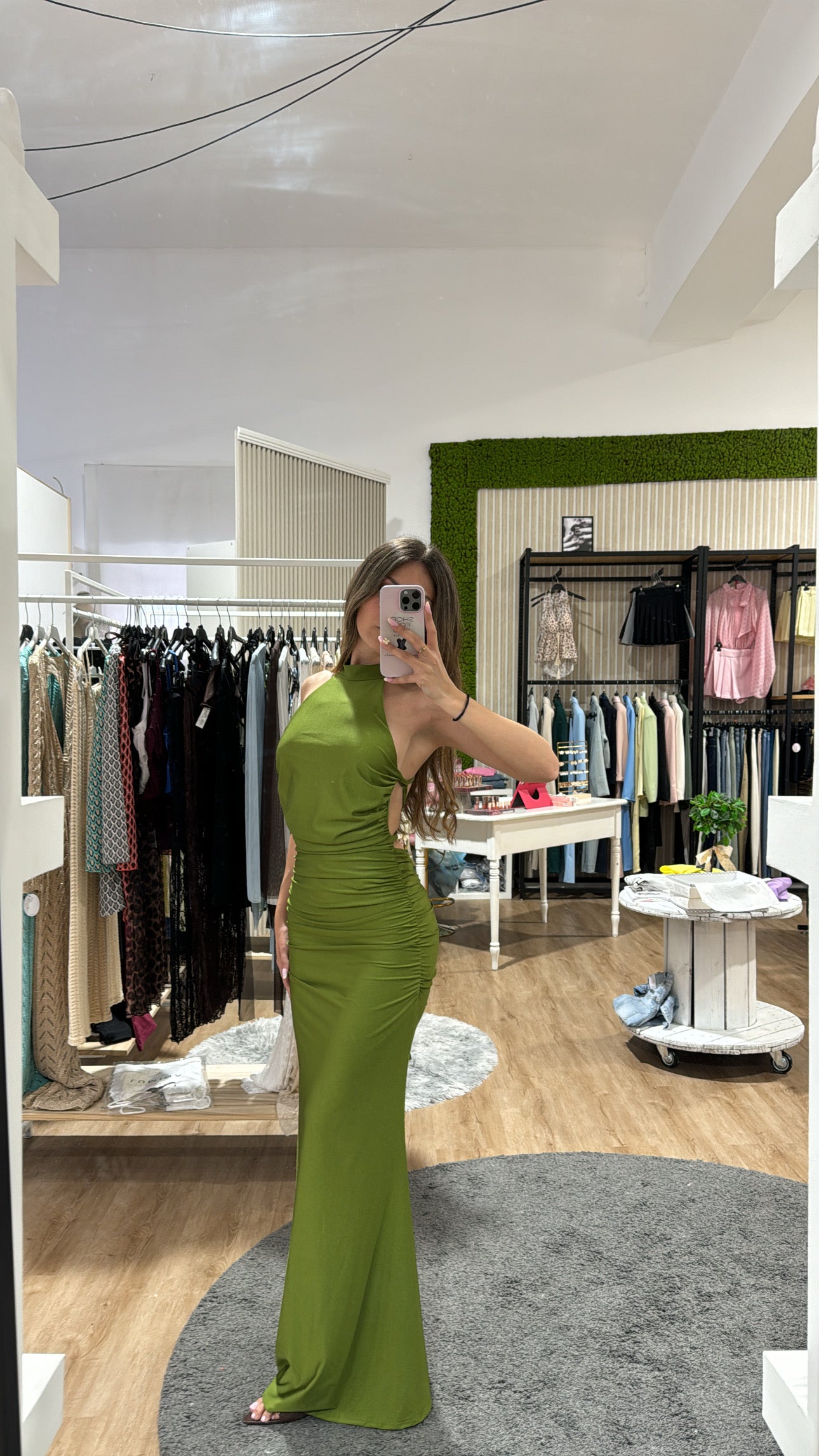 Abito Sandy lungo verde acido