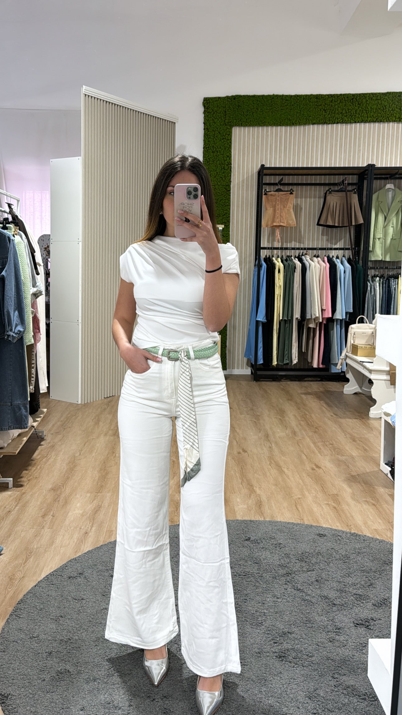 Jeans bianco wide leg