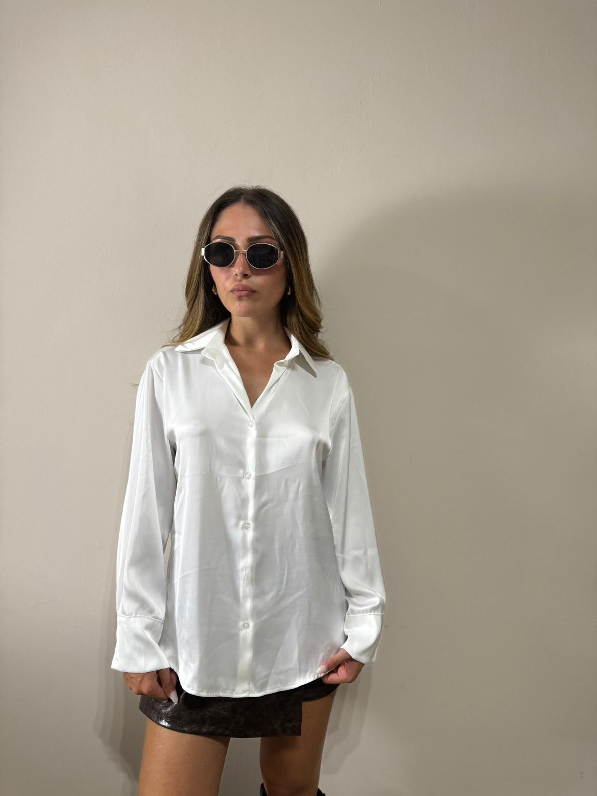 Camicia in raso bianca