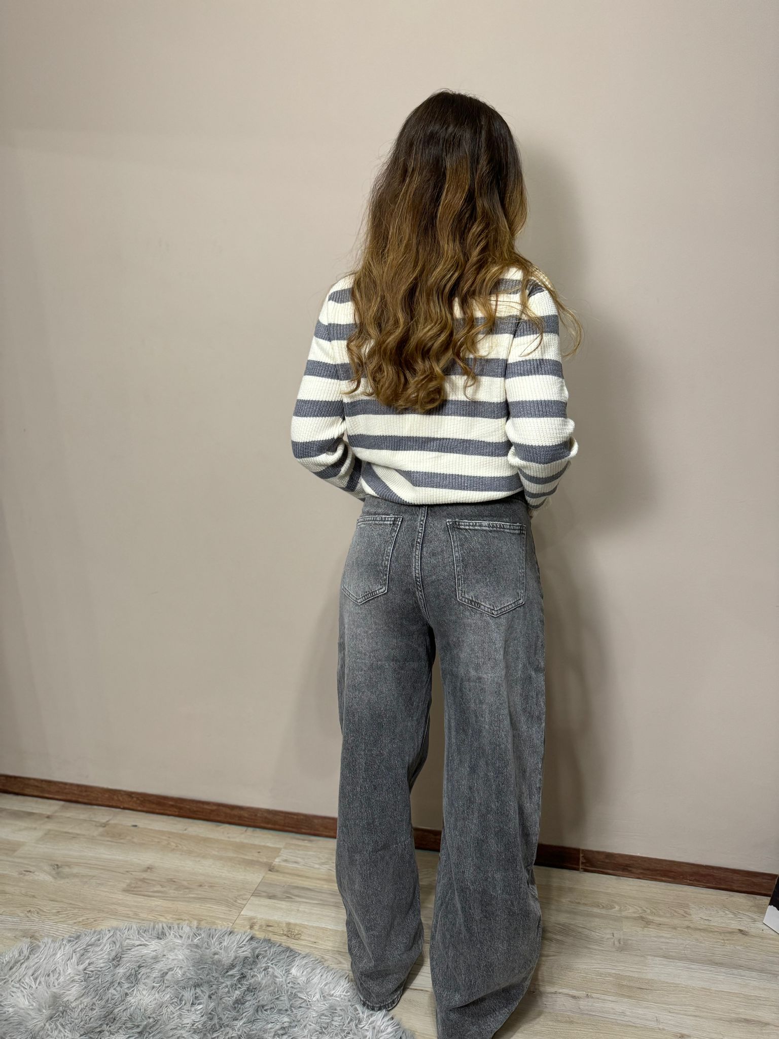 Jeans asimmetrico baggy grey