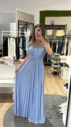 Abito Gea lurex azzurro