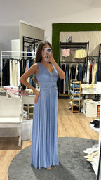 Abito Gea lurex azzurro