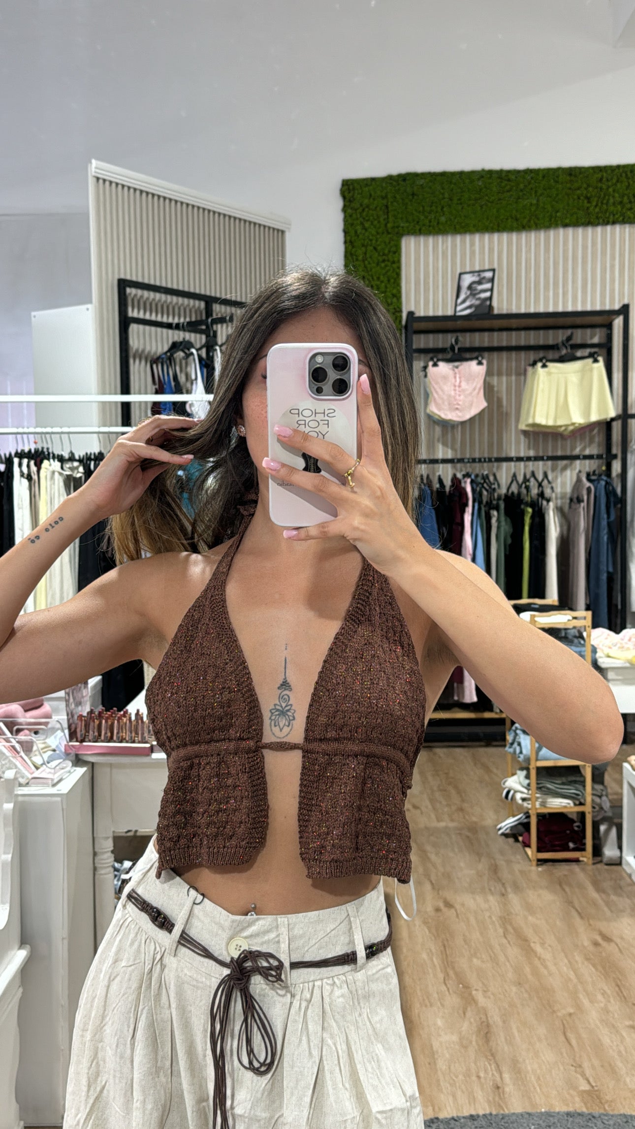 Top lurex choco