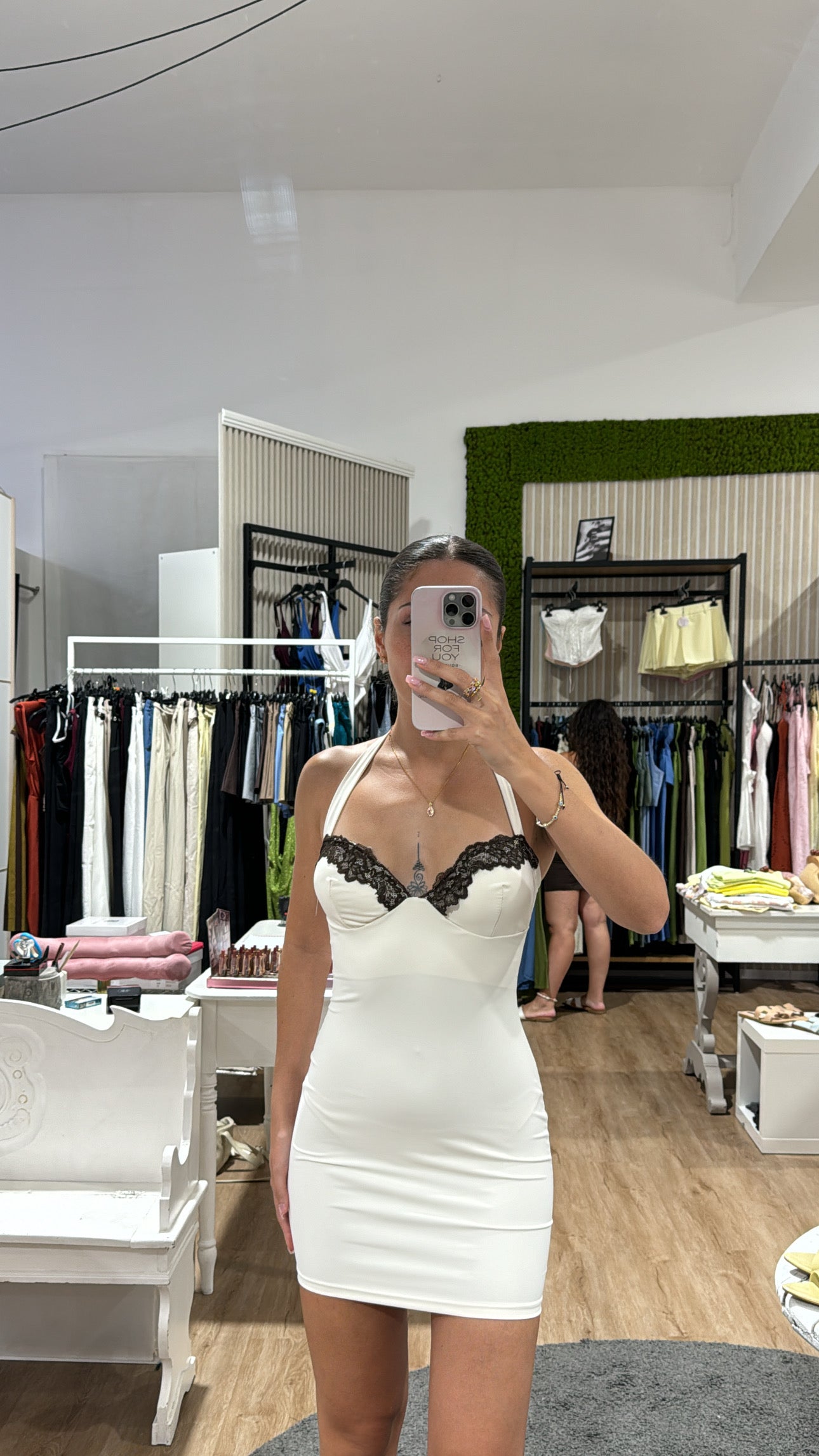 Abito Noelia corto white con pizzo