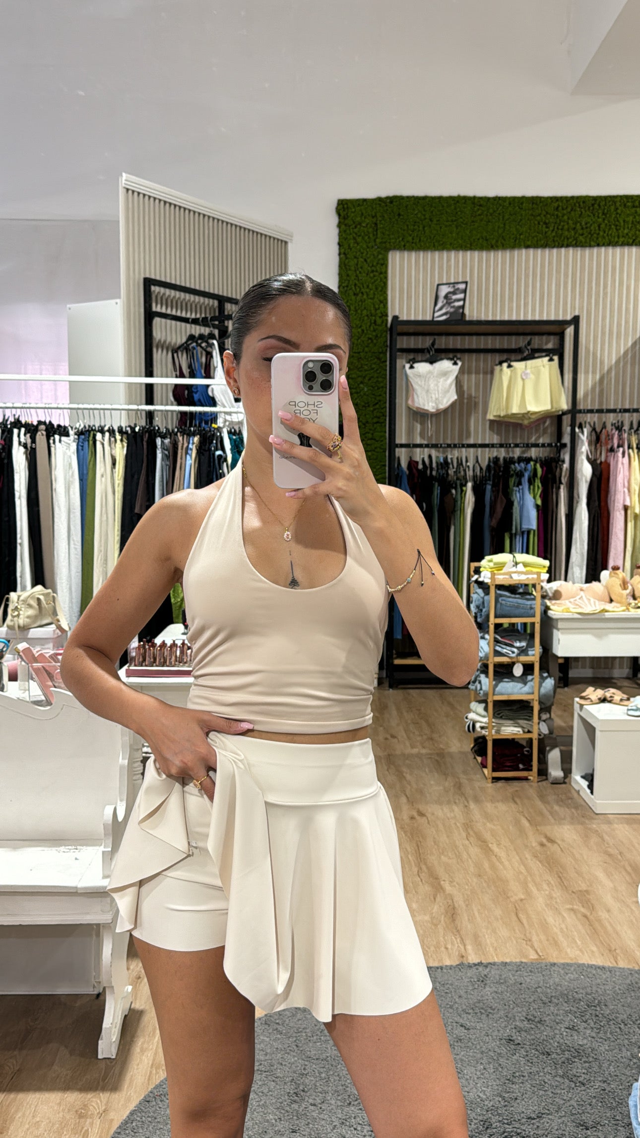 GONNA CON PANTALONCINO BEIGE