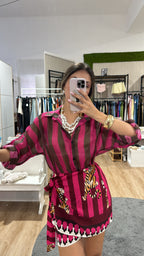 Gonna pareo TIGRI RIGHE fucsia