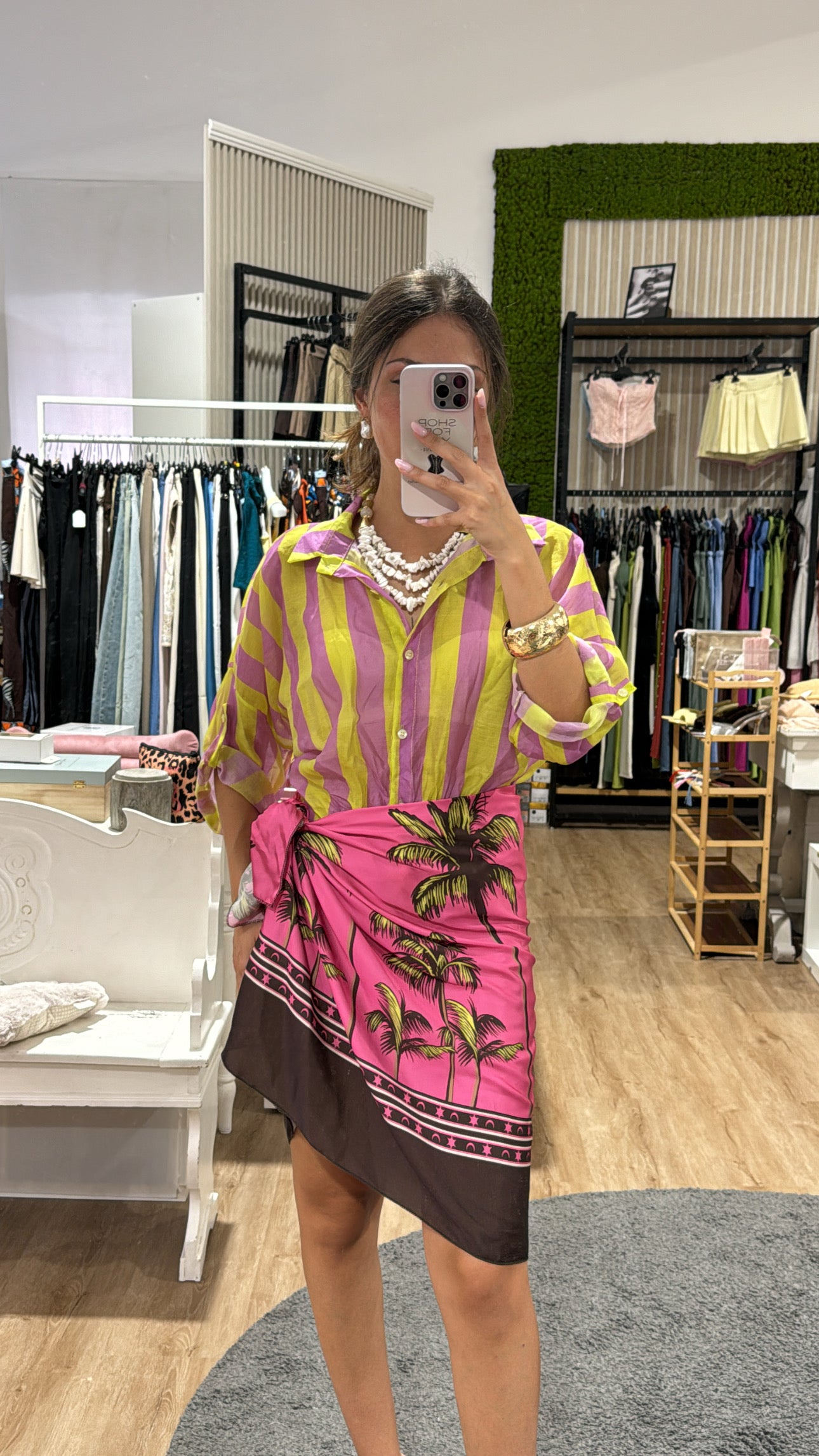 Gonna pareo PALME fucsia