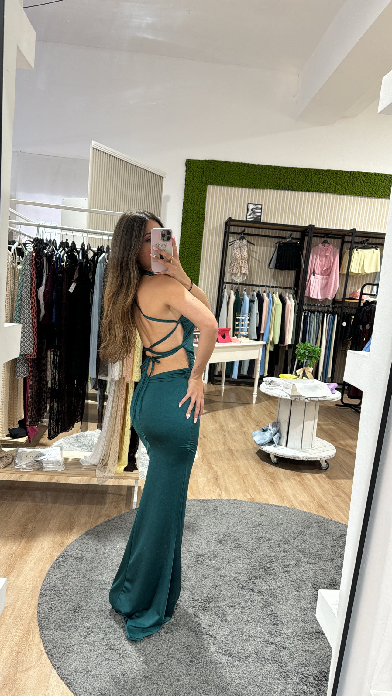 Abito Sandy lungo verde bottiglia