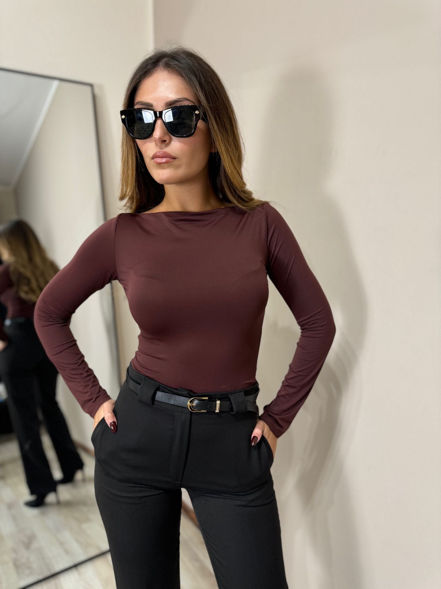 T-shirt Type borgogna