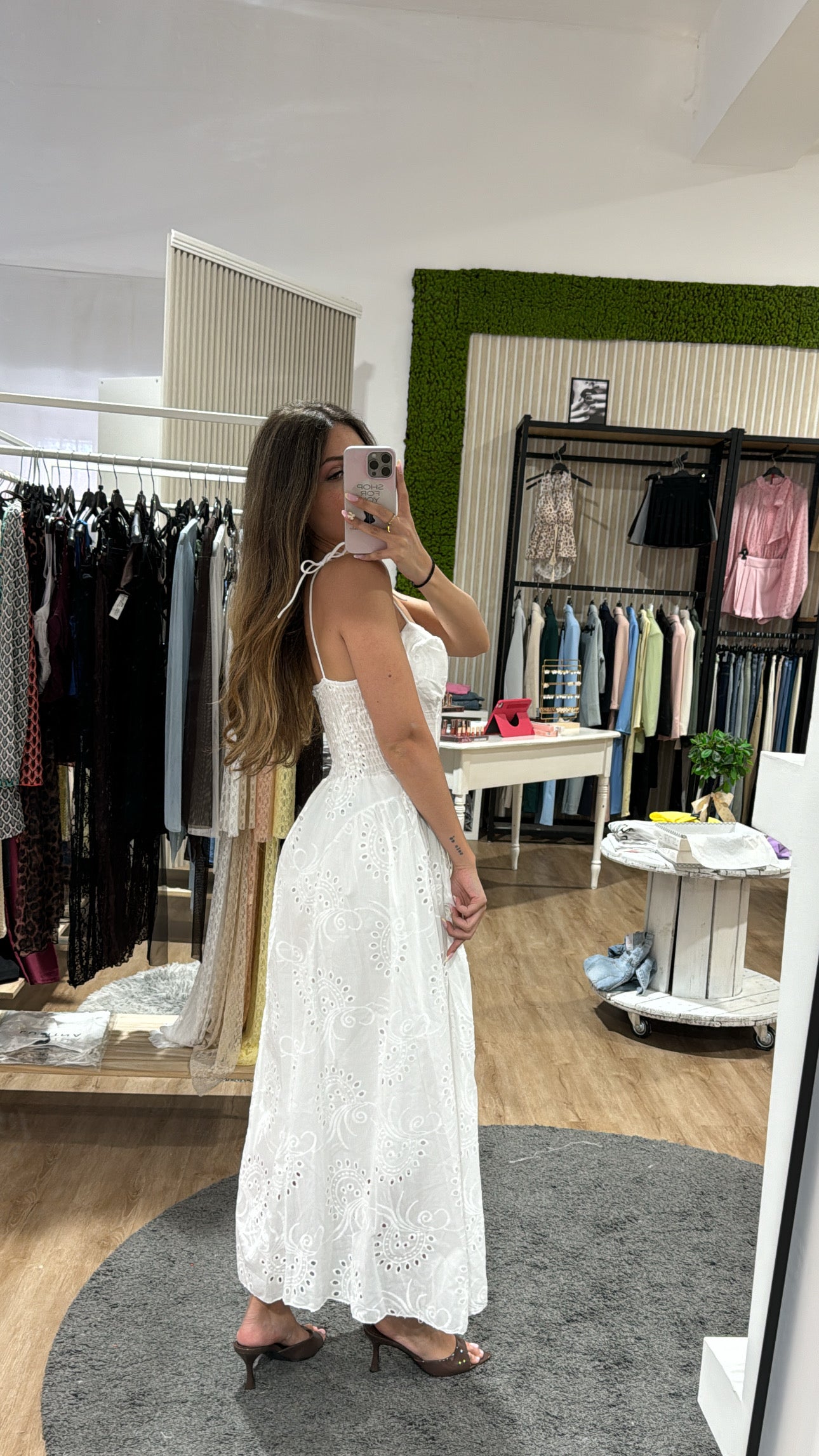 Abito Positano in pizzo San gallo white