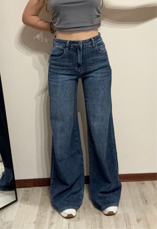 Jeans wave colorazione scura