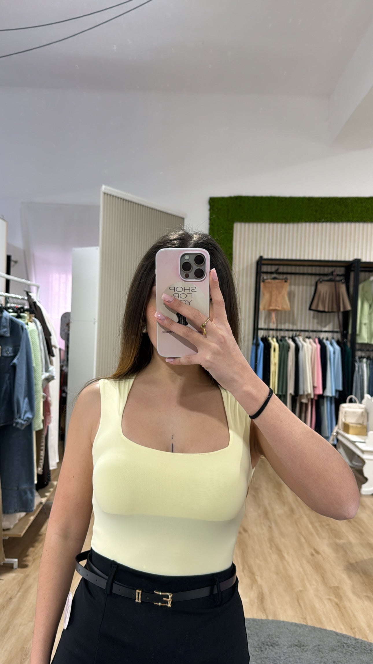 Body scollo quadro yellow