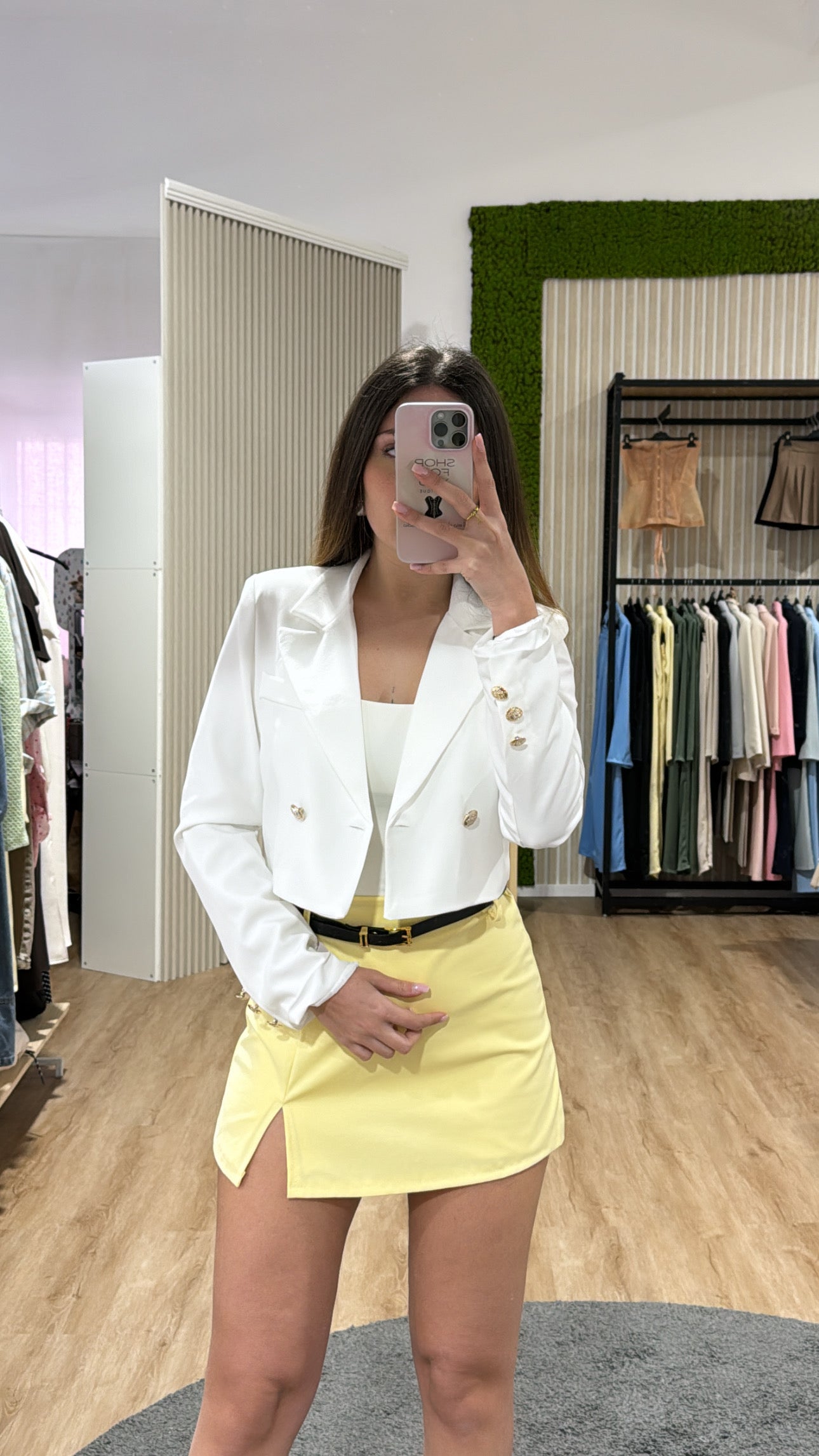 Blazer crop bianco