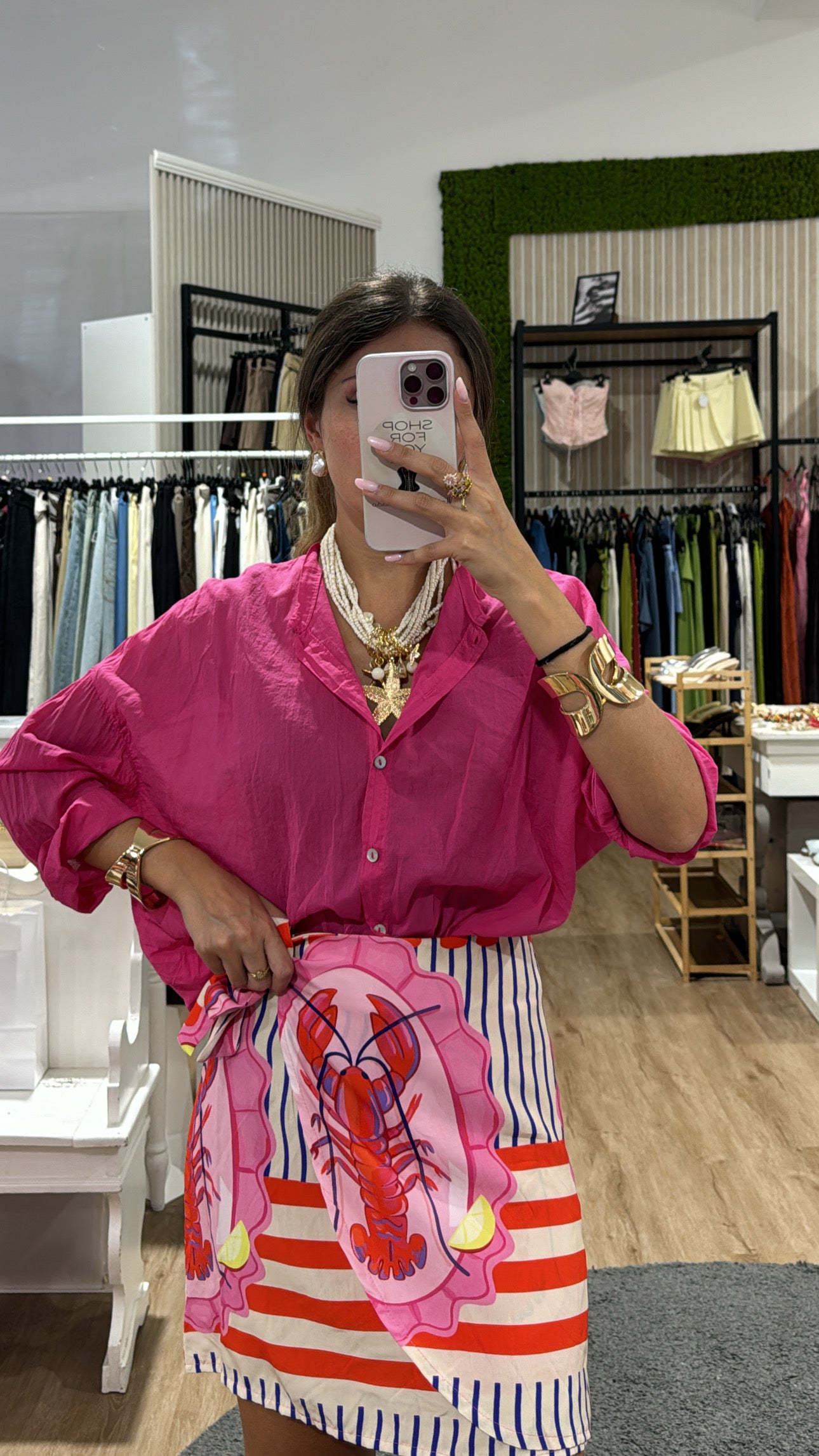 Camicia 100% cotone fucsia