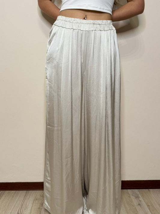 Pantalone satin ghiaccio