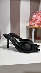 Ciabattina con tacco in ecopelle black