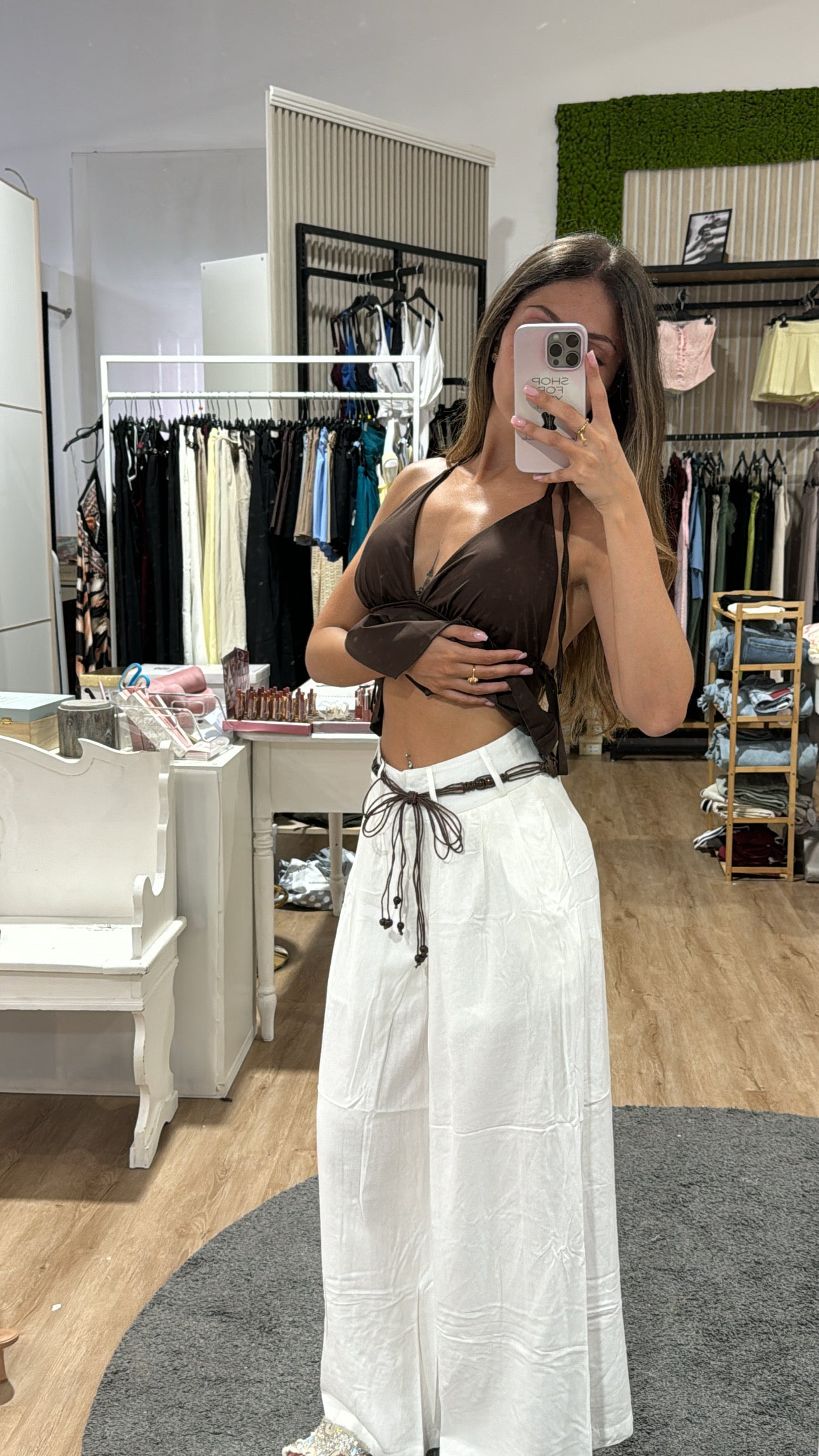 Pantaloni Zante in lino white