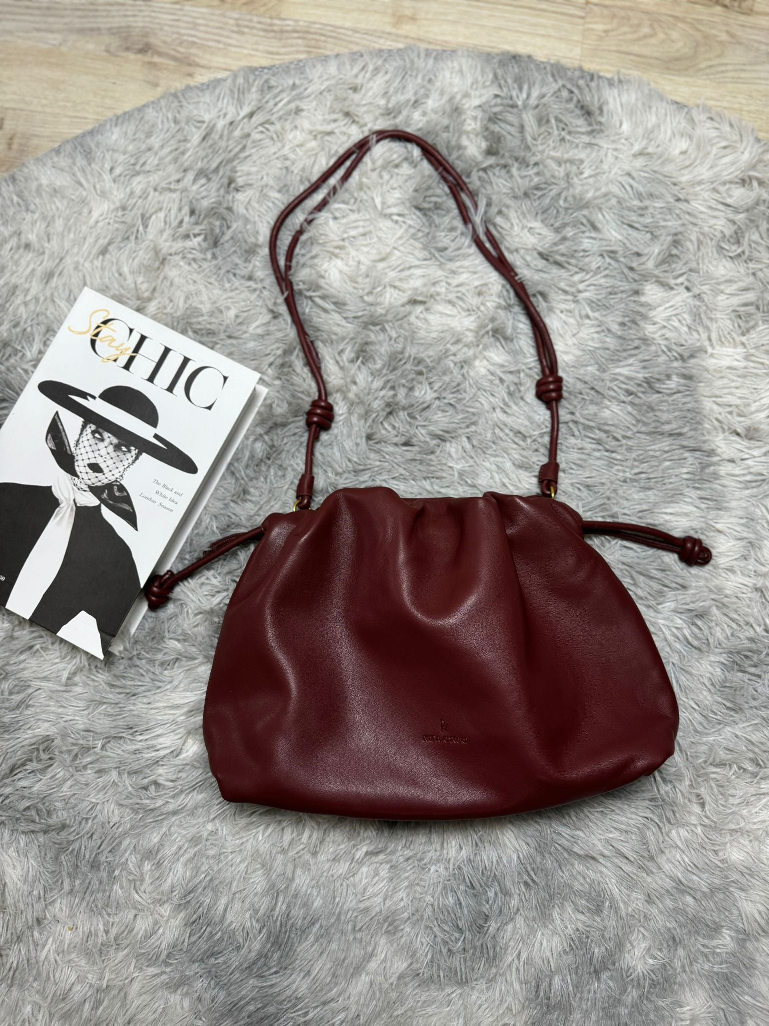 Borsa arricciata Mila bordeaux