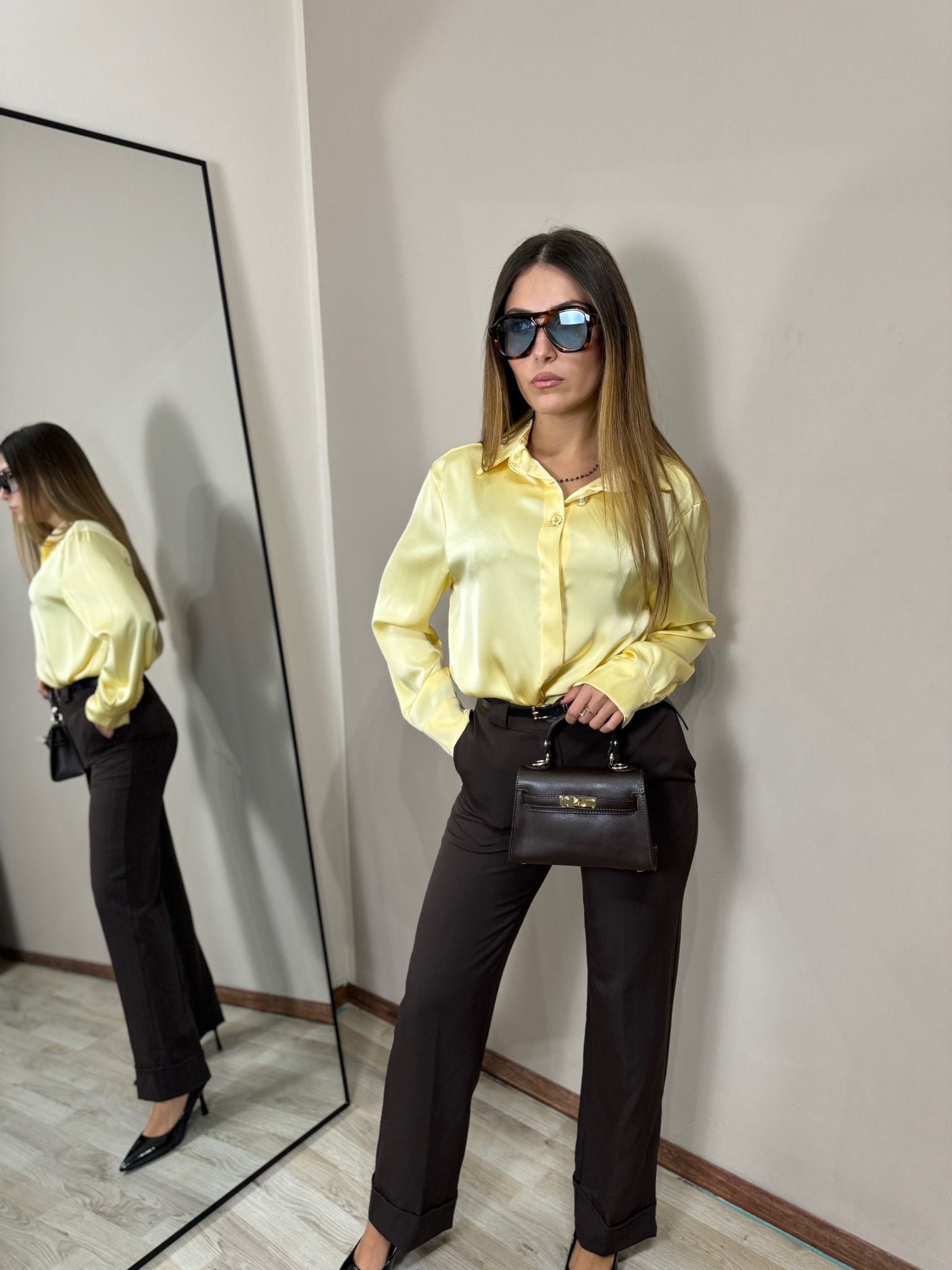 Camicia raso Missie gialla