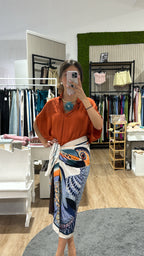 Gonna pareo PAPAYA blu