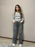 Jeans asimmetrico baggy grey