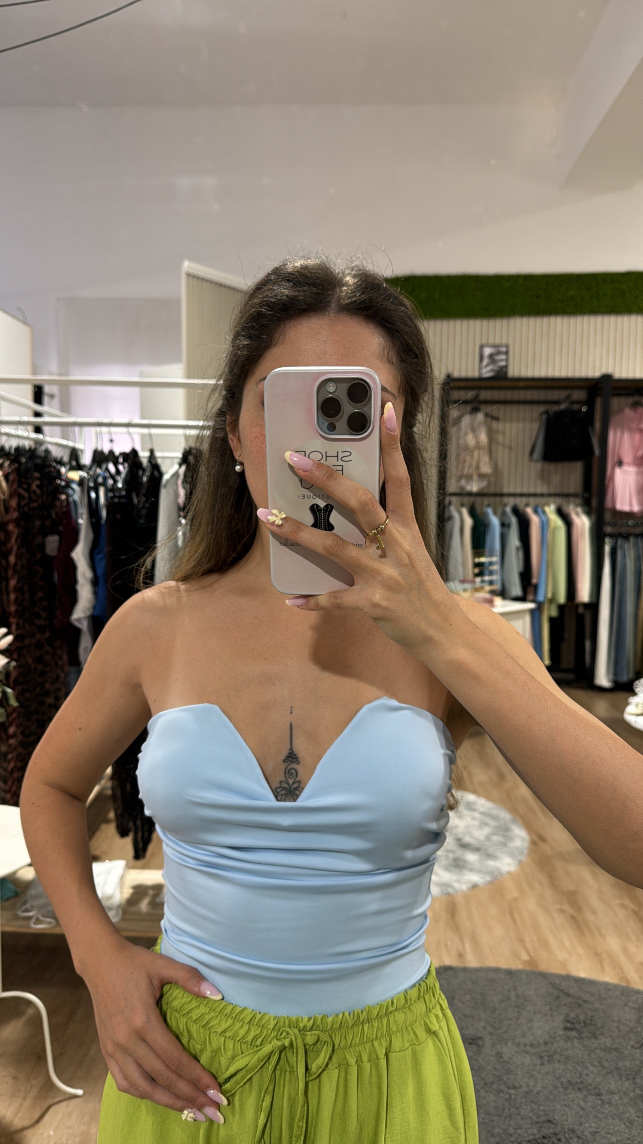 Body scollo v azzurro