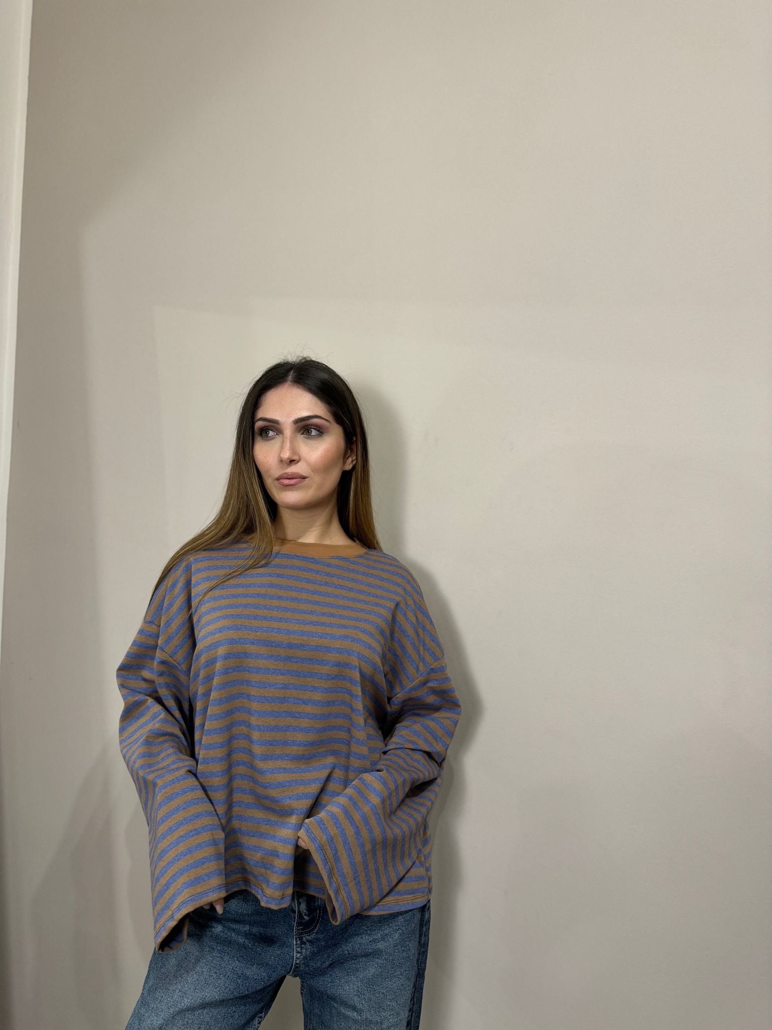 Maglia Chiara choco/azzurro