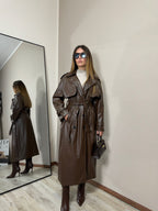 Trench ecopelle imbottito choco