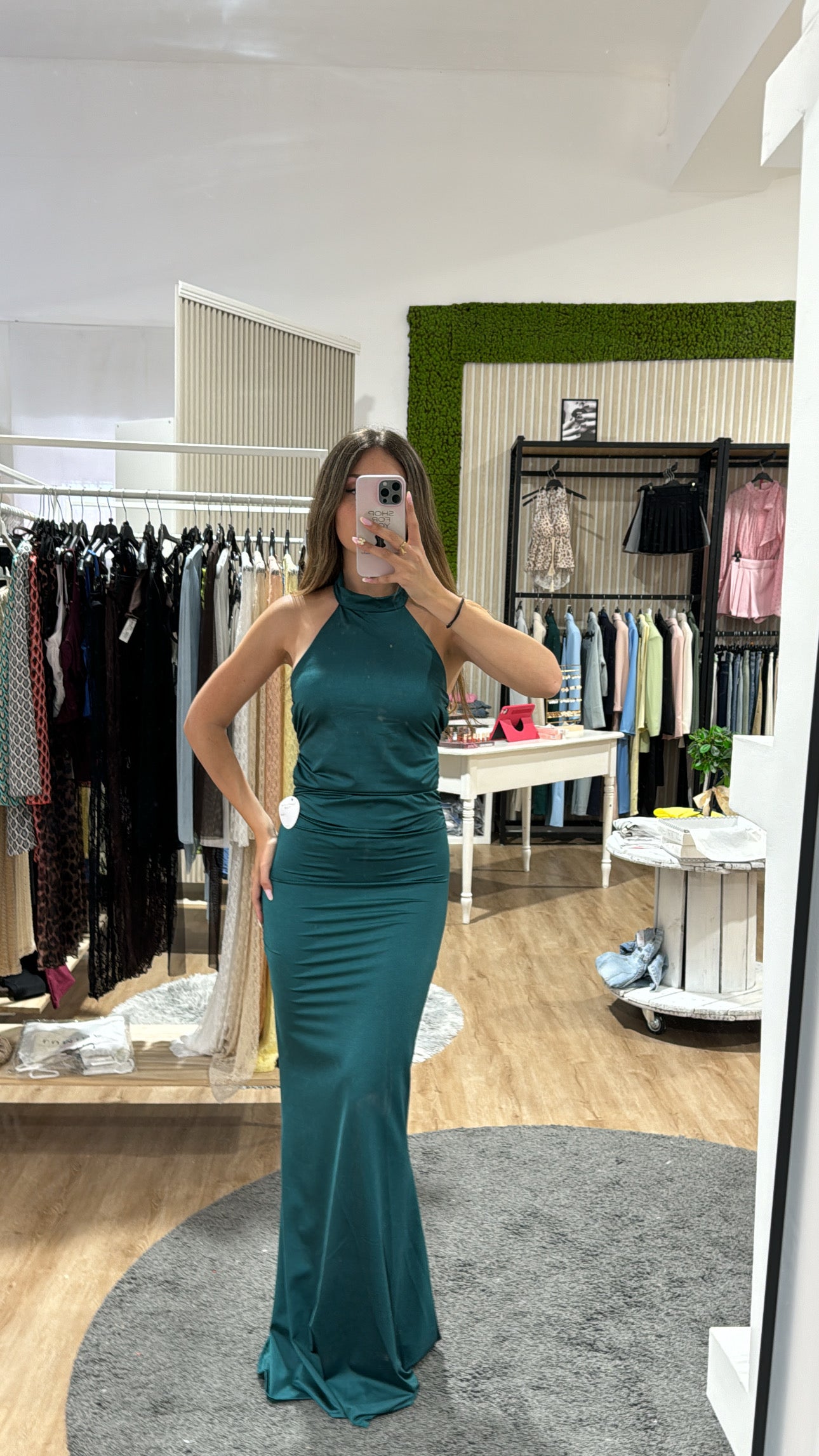 Abito Sandy lungo verde bottiglia