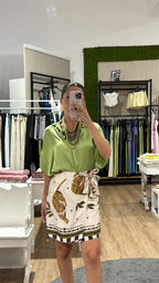 Gonna pareo tigri e quadri beige