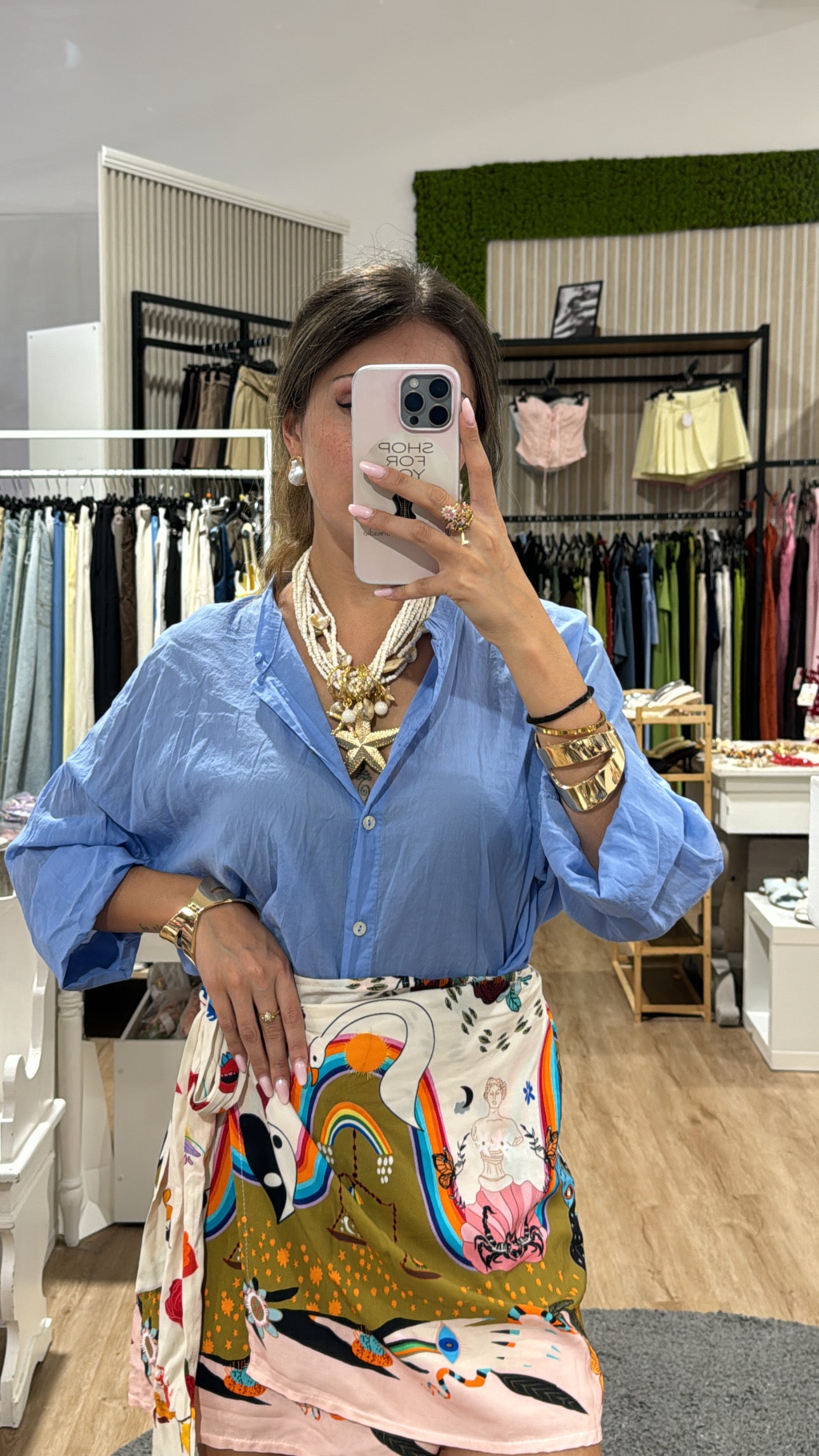 Camicia 100% cotone azzurro