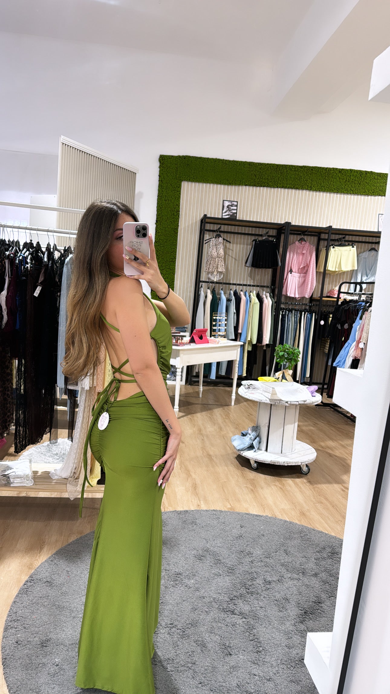 Abito Sandy lungo verde acido