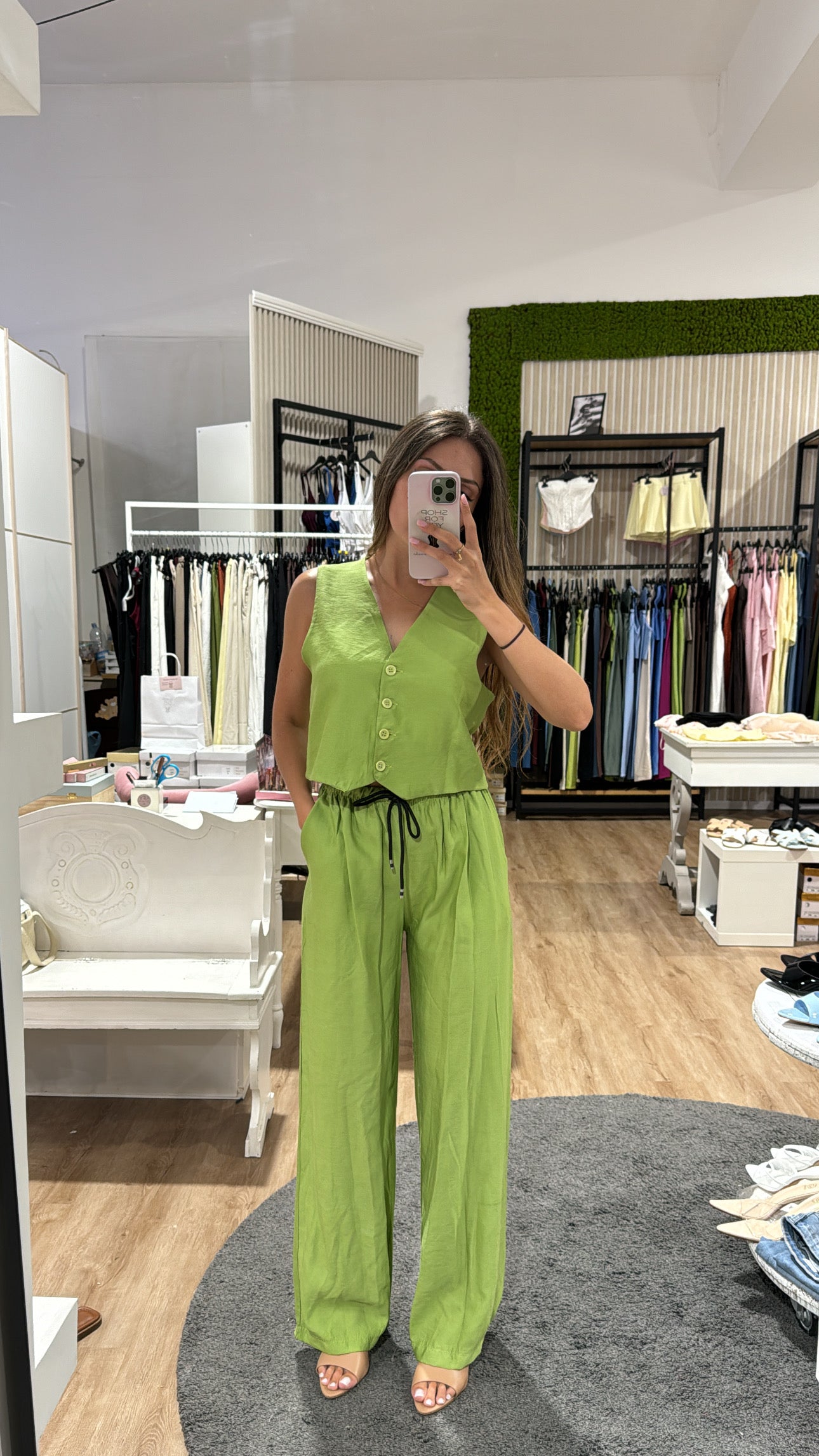 Coordinato Gilet verde lime