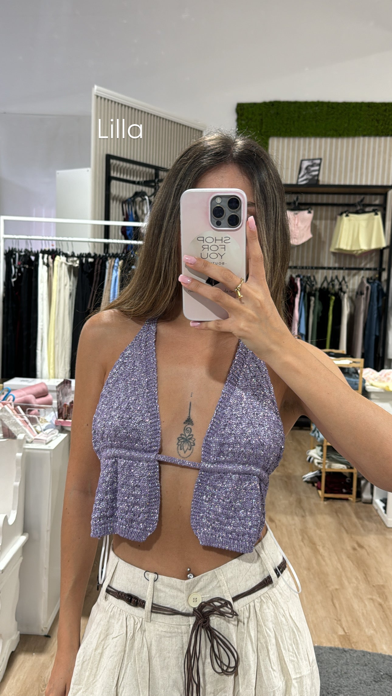 Top lurex lilla