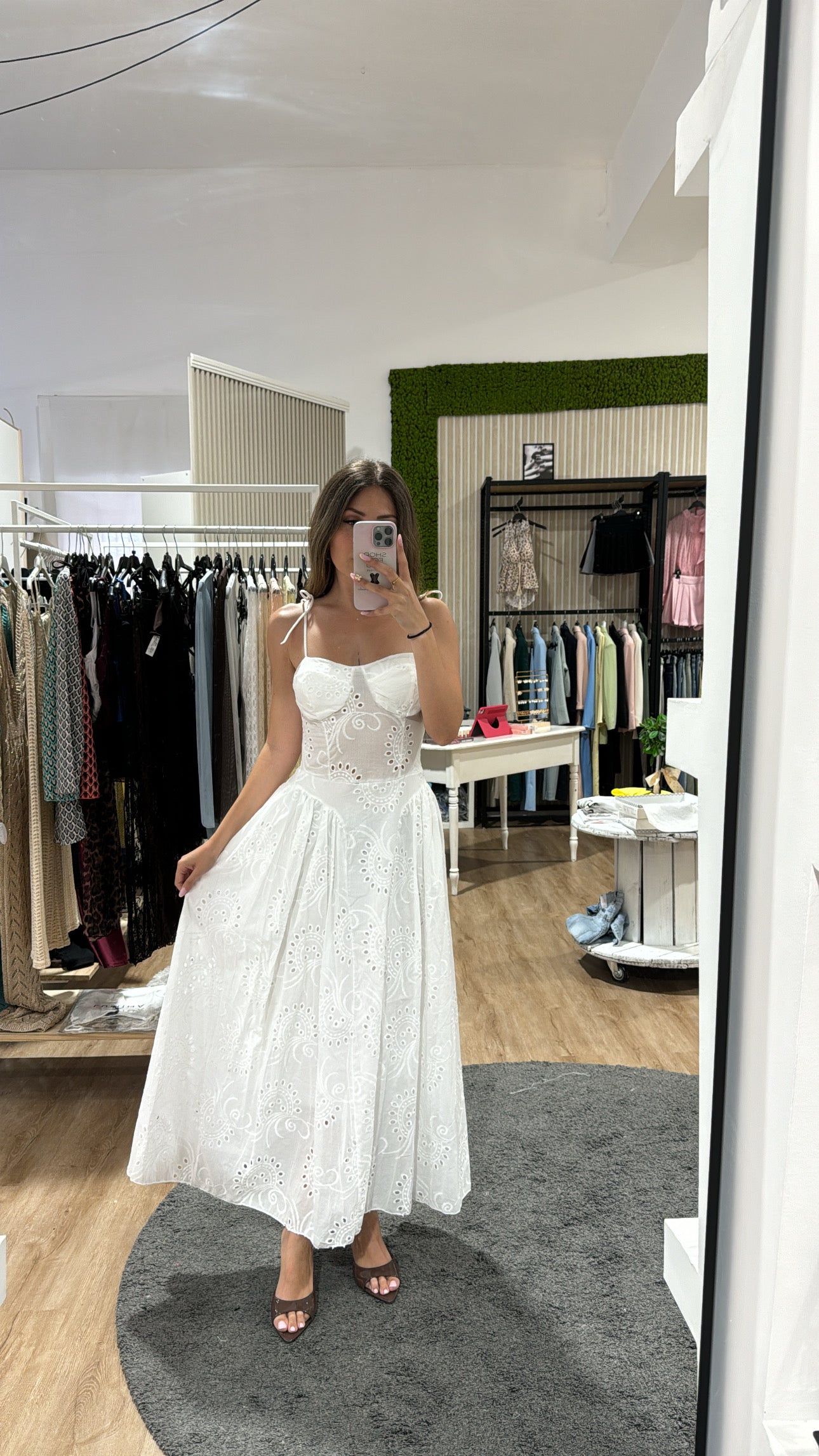Abito Positano in pizzo San gallo white