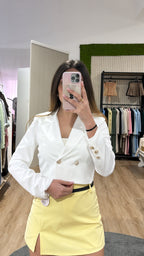 Blazer crop bianco