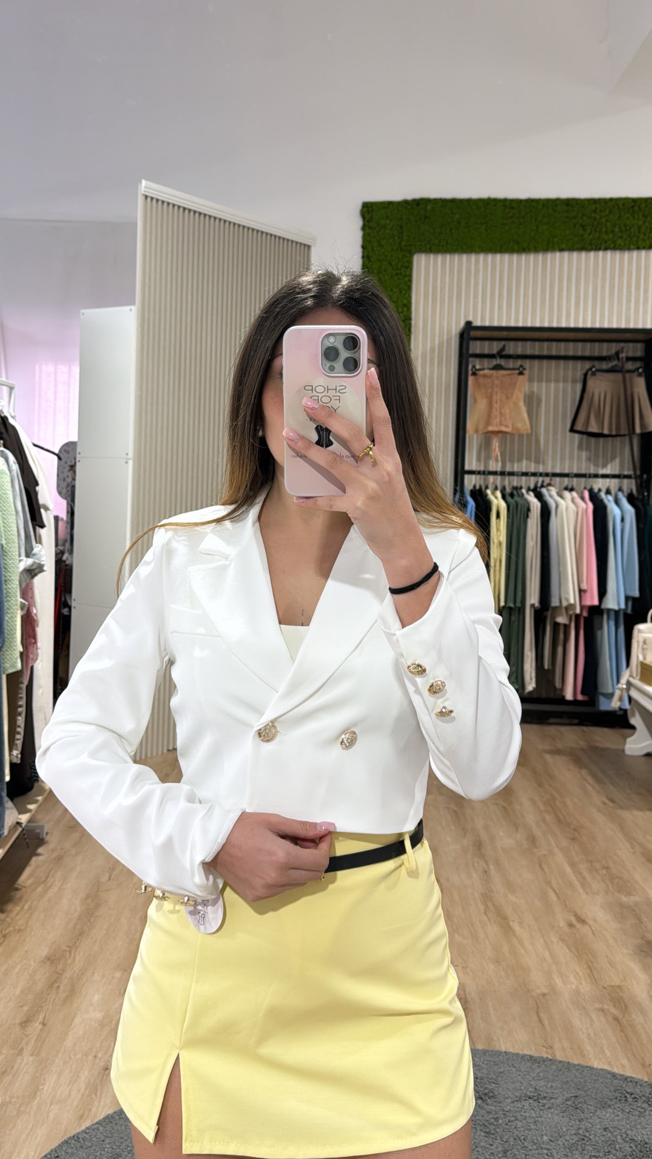Blazer crop bianco