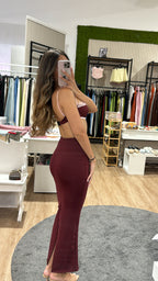 Coordinato BEA bordeaux/rosa