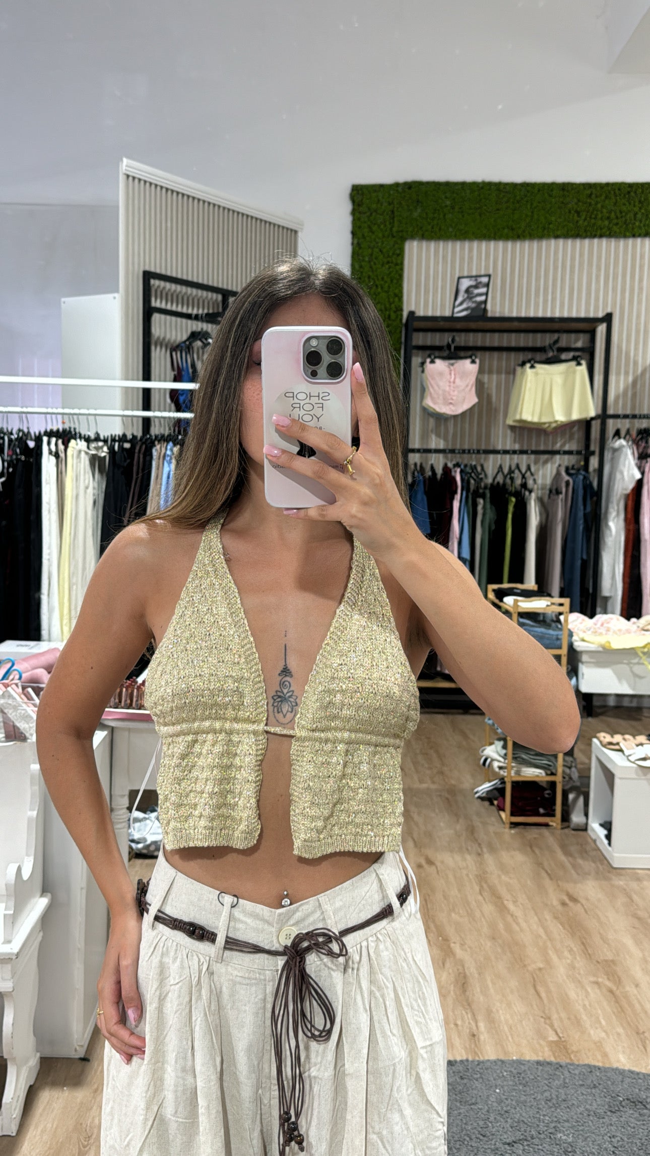 Top lurex oro