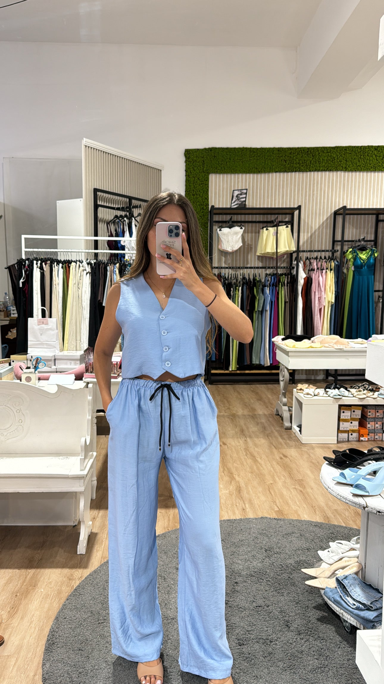 Coordinato Gilet azzurro