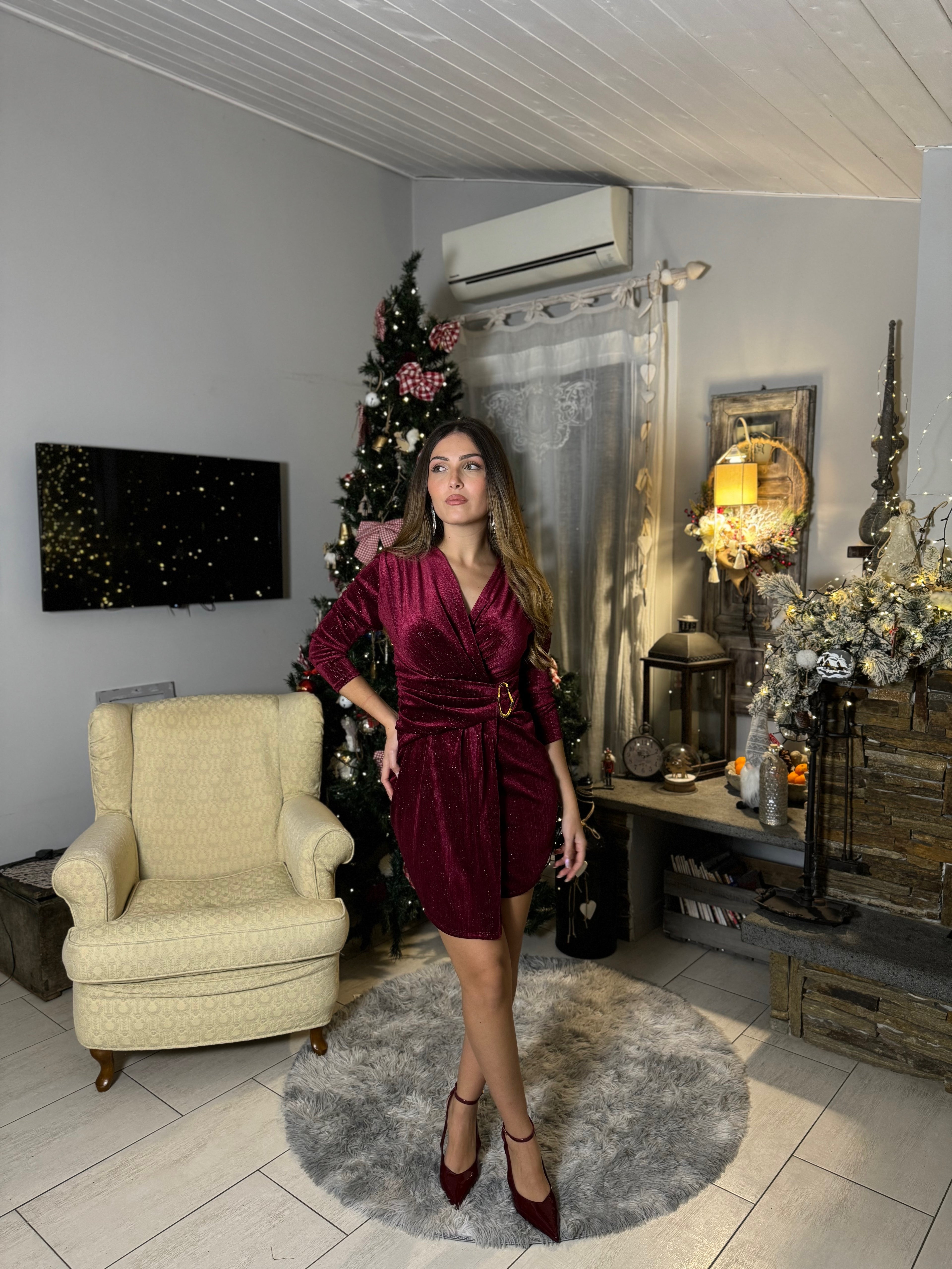 Abito Deborah bordeaux